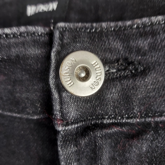 Men's 36" Hudson Sarto Relaxed Skinny Black Jeans With Stretch - Picture 3 of 16